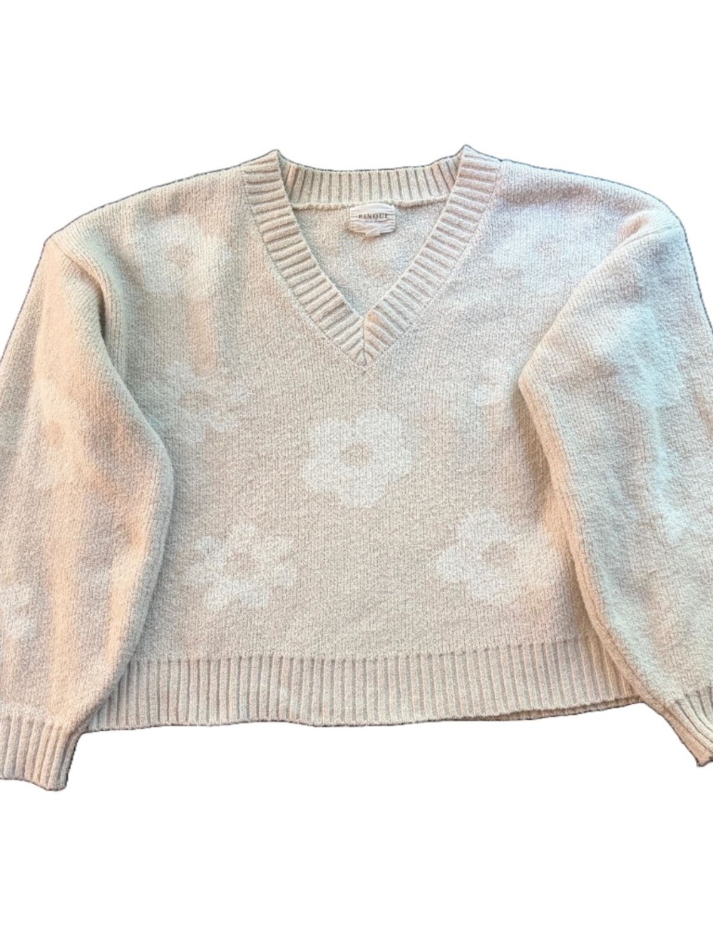 Cream and Floral Sweater